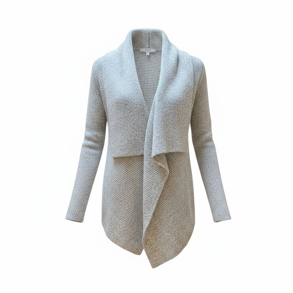 Women's Gray Open Front Cardigan Sweater